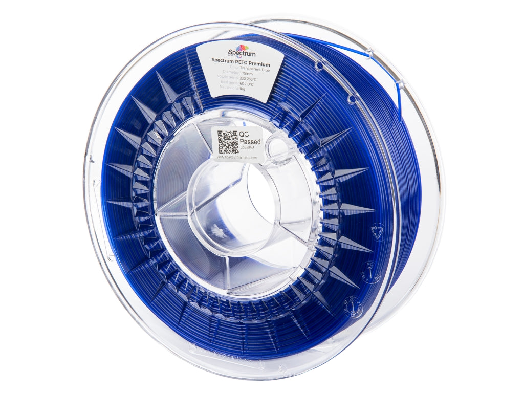Spectrum Filaments - Premium Transparent Blue PETG 1.75mm - 1kg