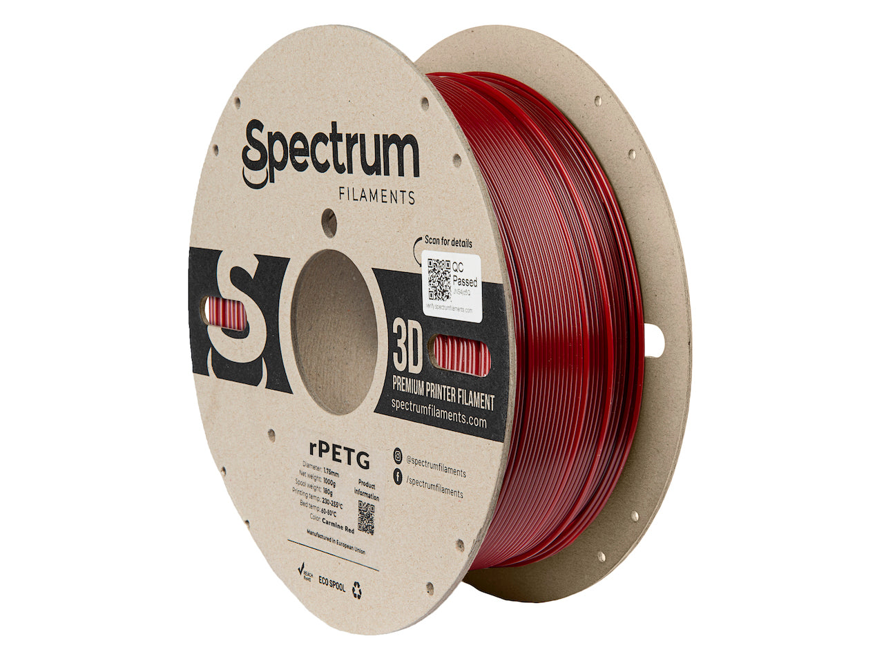 Spectrum Filaments - Carmine Red Recycled PETG - 1kg