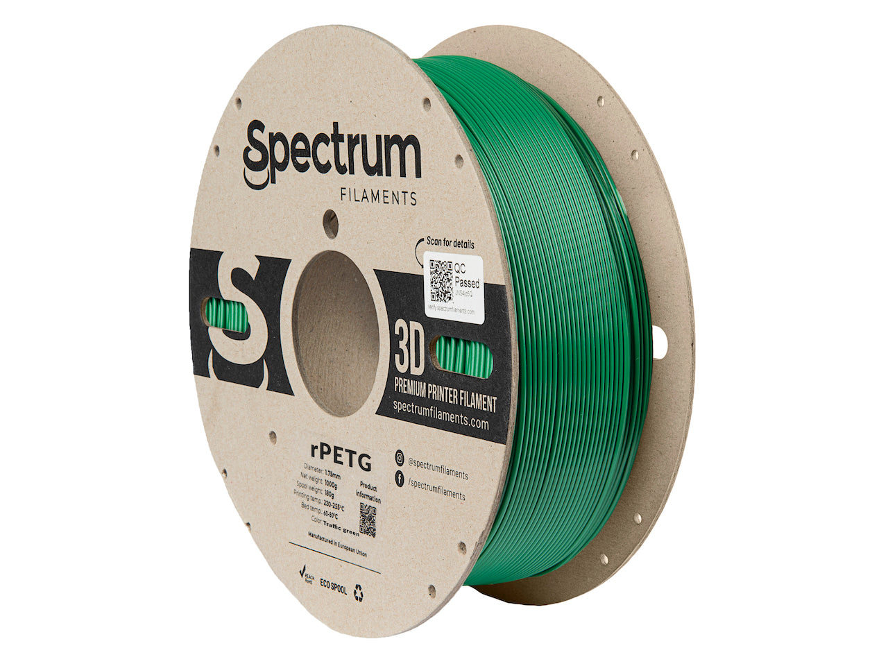 Spectrum Filaments - Traffic Green Recycled PETG - 1kg