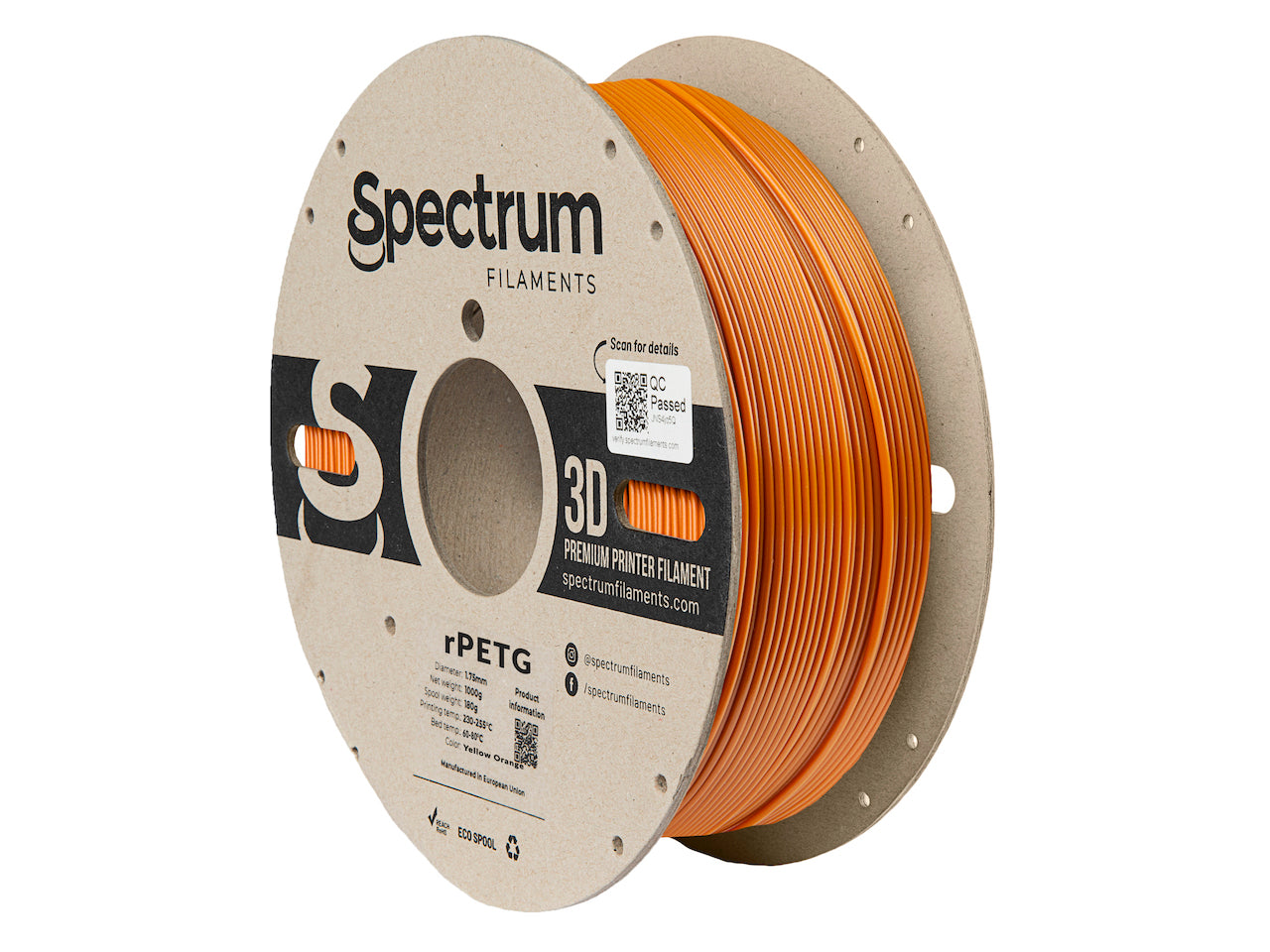 Spectrum Filaments - Yellow Orange Recycled PETG - 1kg