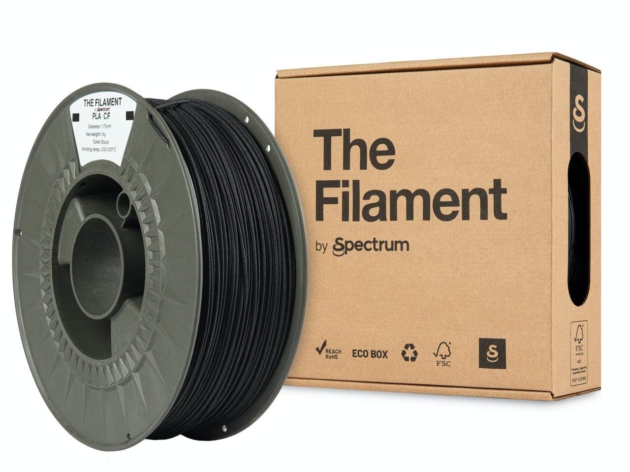 Spectrum Filaments - Black Carbon Fiber PLA 1.75mm - 1kg
