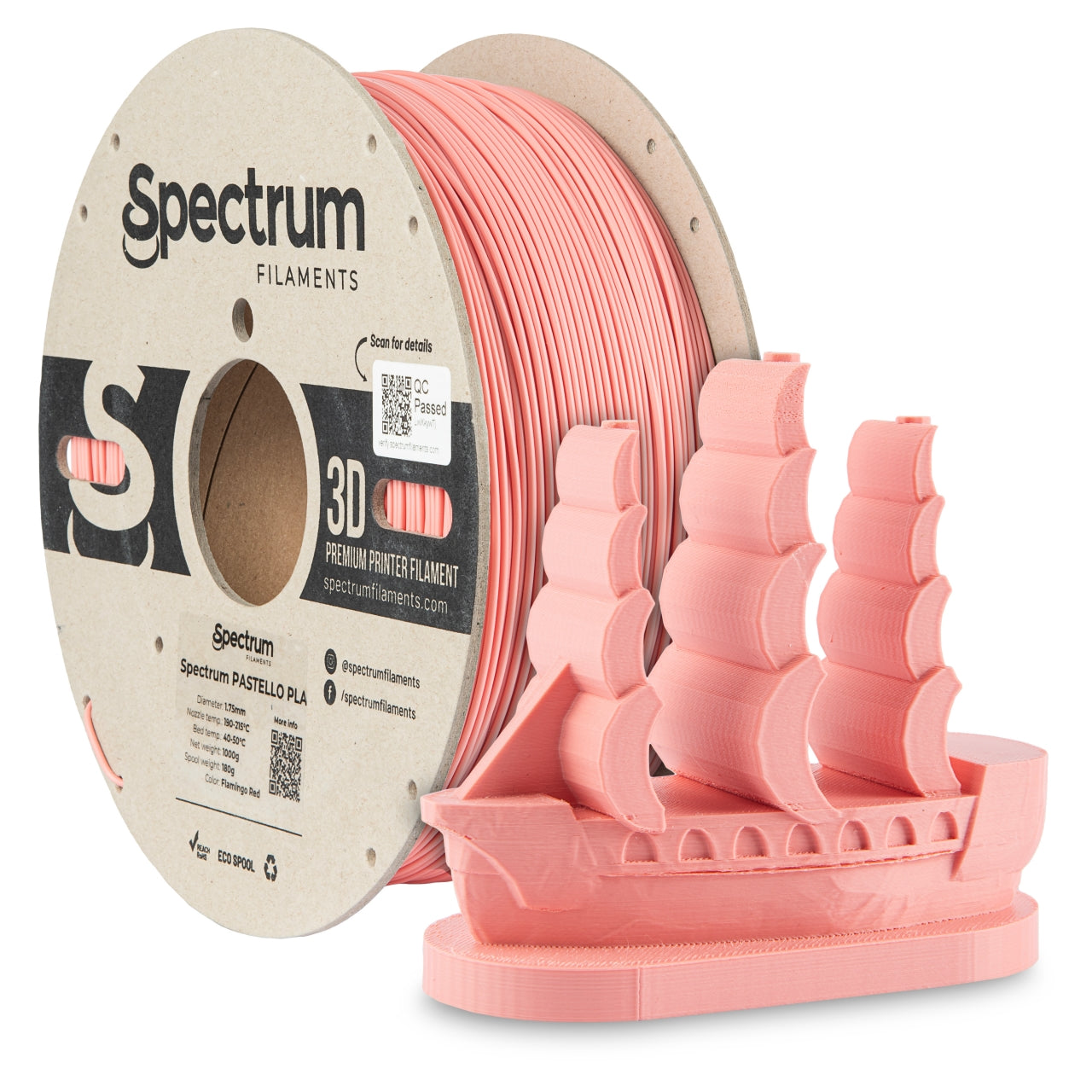 Spectrum Filaments - Pastello Flamingo Red PLA 1.75mm - 1kg