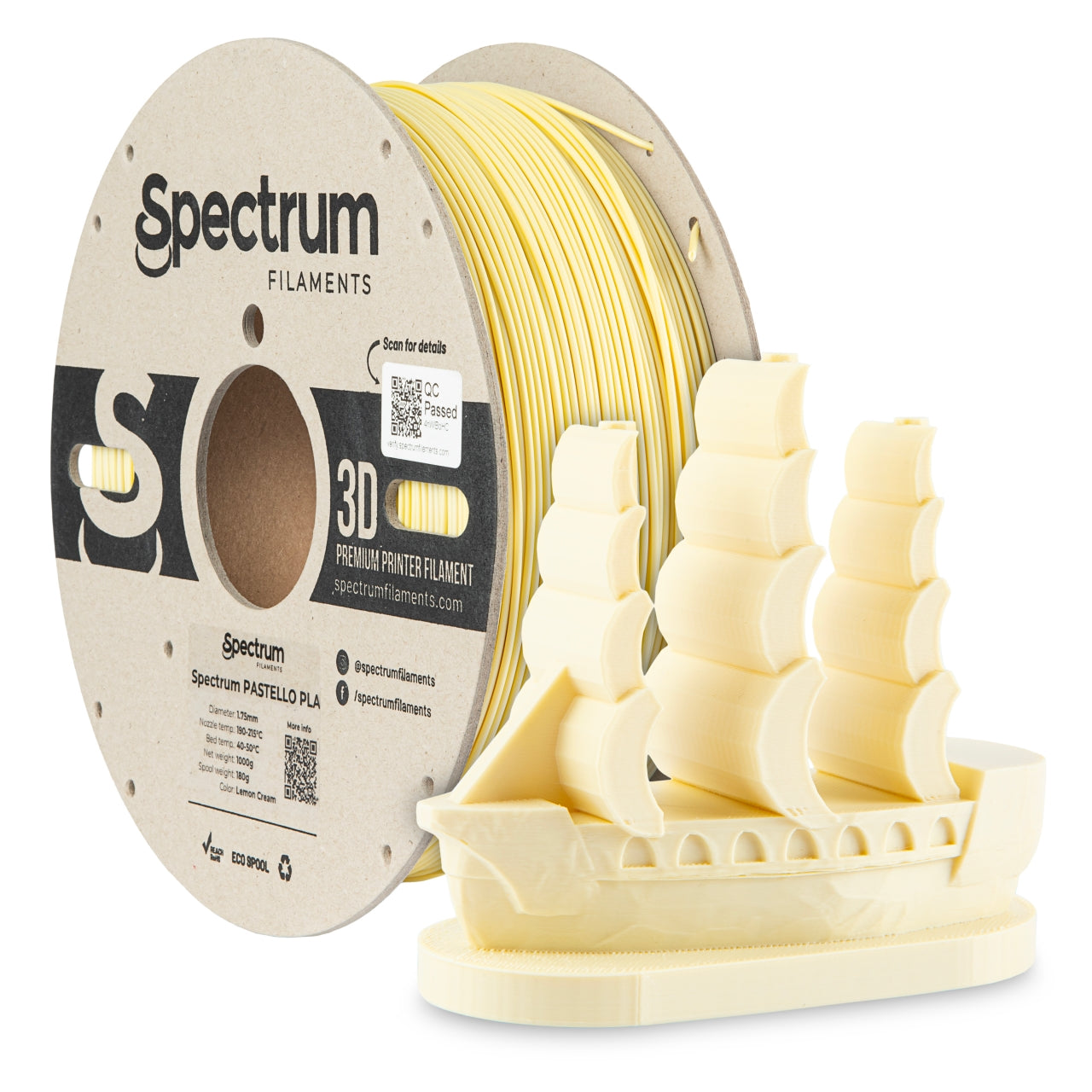 Spectrum Filaments - Pastello Lemon Cream PLA 1.75mm - 1kg