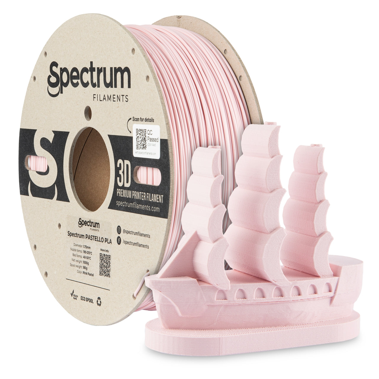 Spectrum Filaments - Pastello Pink Pastel PLA - 1kg