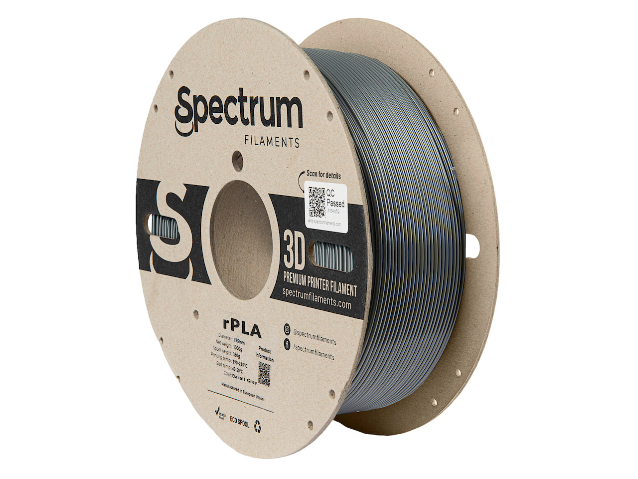 Spectrum Filaments - Basalt Grey Recycled PLA - 1kg