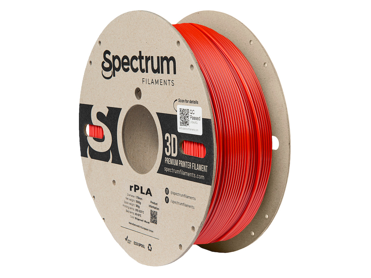 Spectrum Filaments - Signal Red Recycled PLA - 1kg