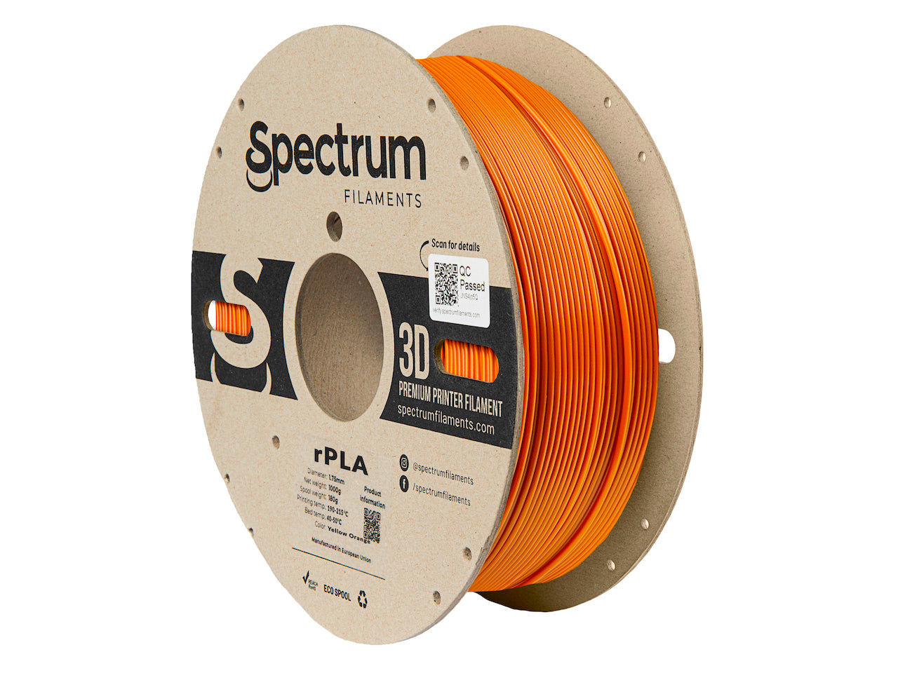 Spectrum Filaments - Yellow Orange Recycled PLA - 1kg