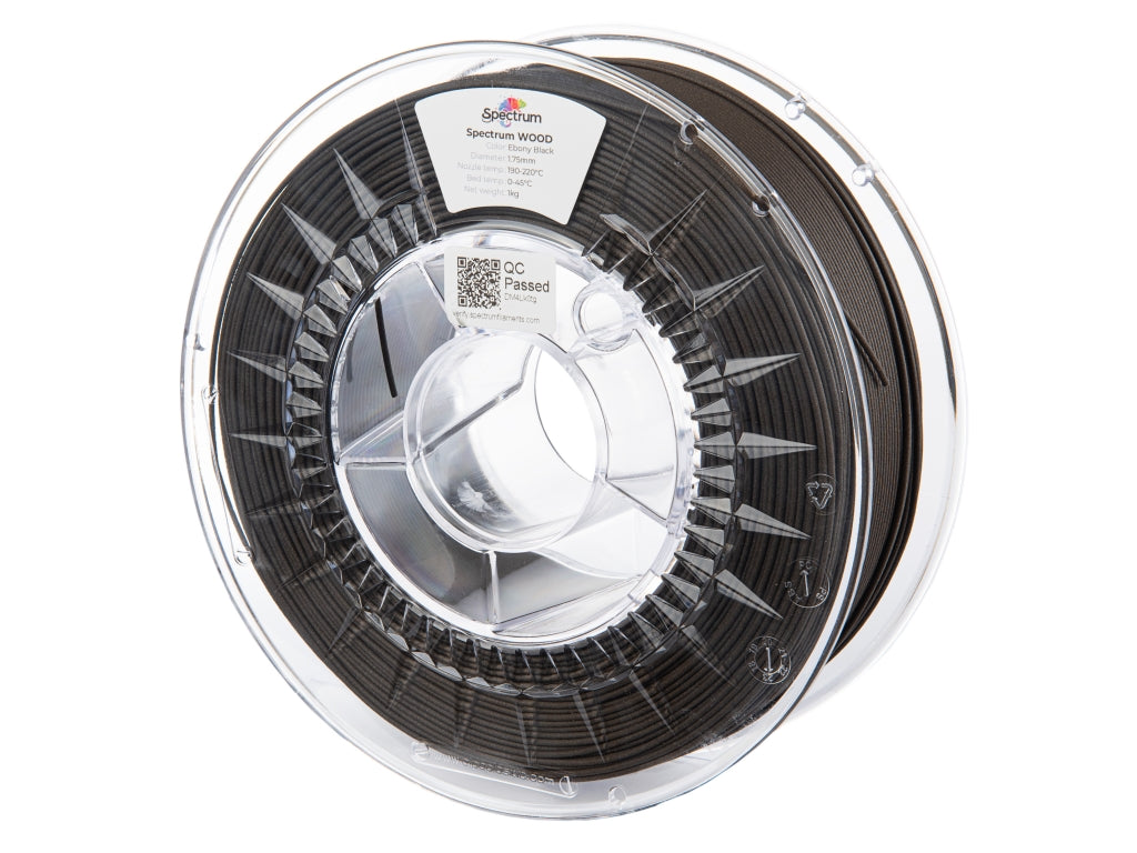 Spectrum Filaments - Ebony Black Wood Fill PLA 1.75mm - 1kg