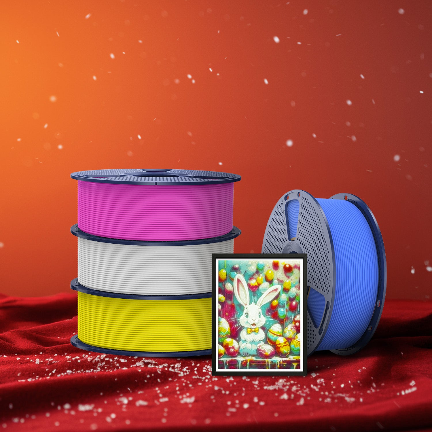 Sunlu - MOQ: 6kg Meta Cmyk(Cyan+Magenta+White+Yellow) High Speed Matte PLA 1.75mm - 1kg