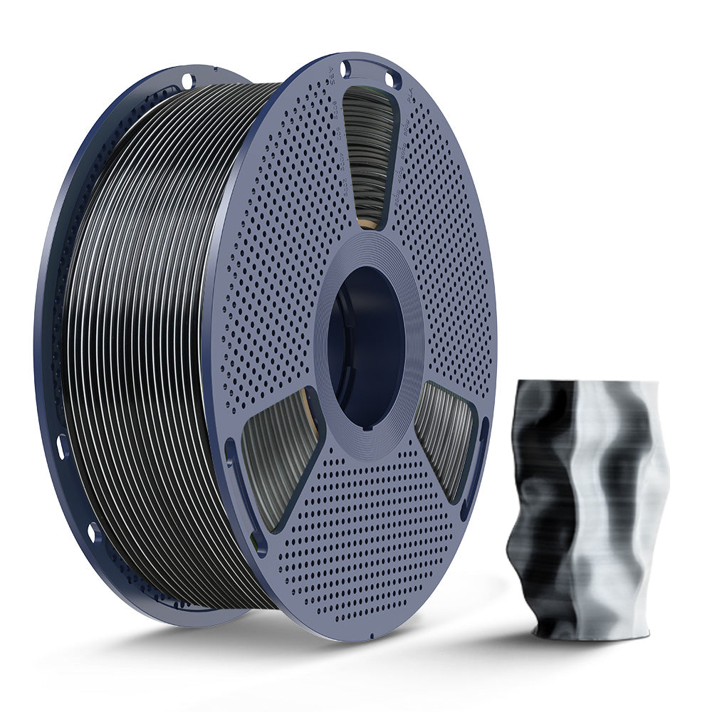Sunlu - MOQ: 3kg Black + White Gradient Silk PLA+ 1.75mm - 1kg